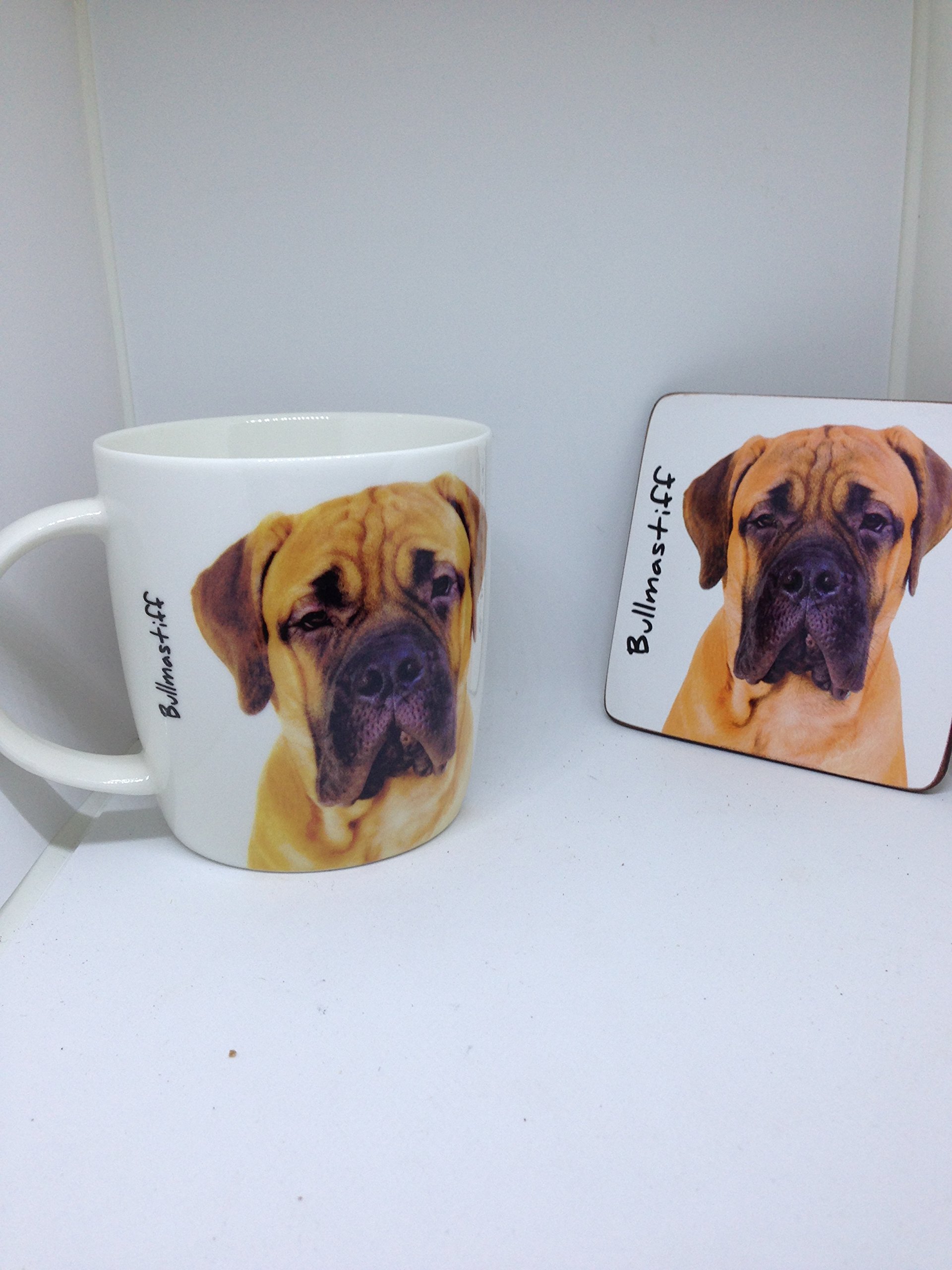 Bullmastiff mug and coaster set
