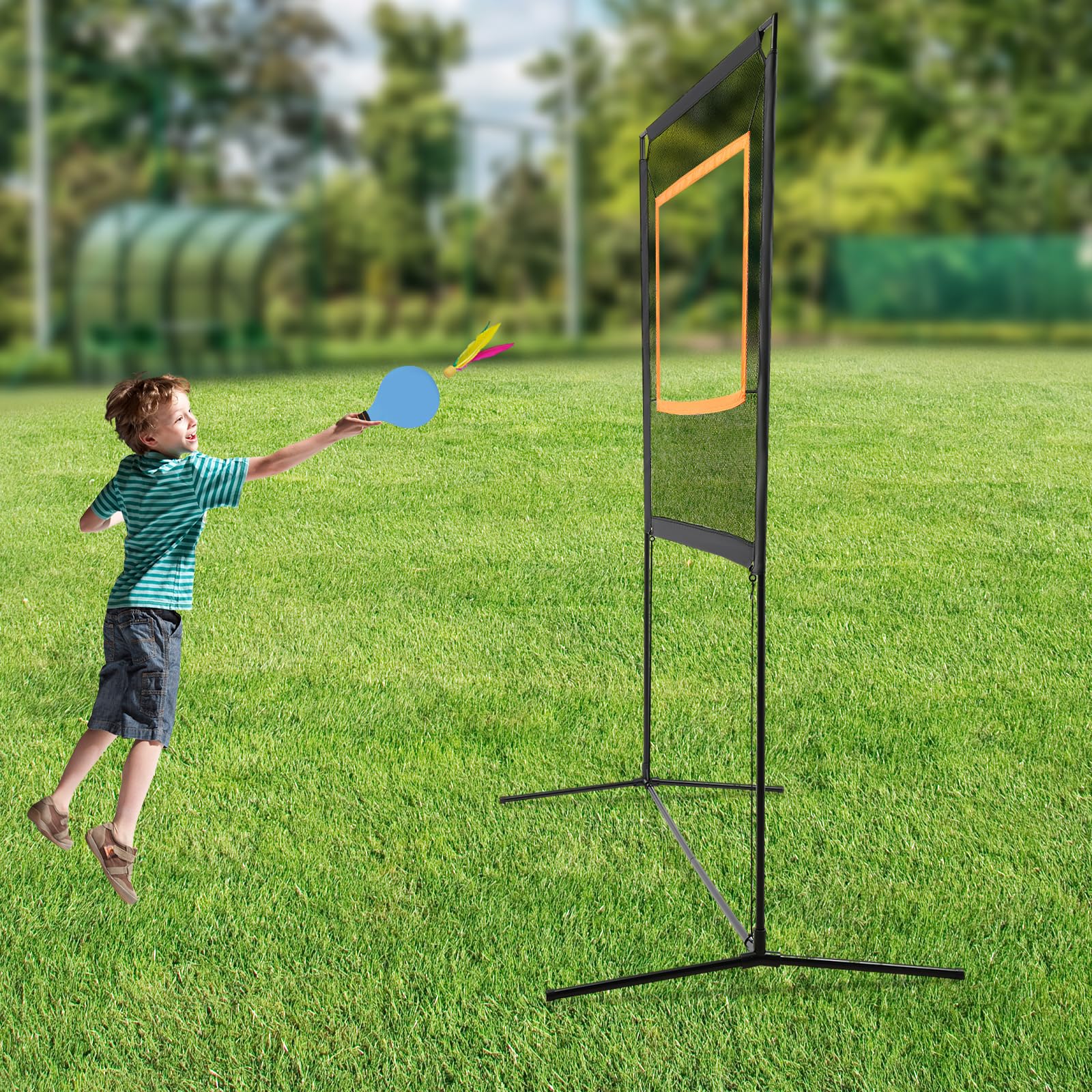 Pickleball Set mit Netz und PaarSchläger für Familienspiele | Modern, Schwarz+Blau, Oxford-Gewebe, 2 In 1, für Strand/Garten/Zuhause