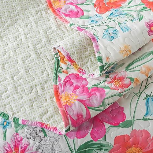 Miniatura 182 de Travan - Juego de edredón de 3 piezas reversible y ligero, ropa de cama con fundas de almohada para todas las estaciones, estampado floral marrón