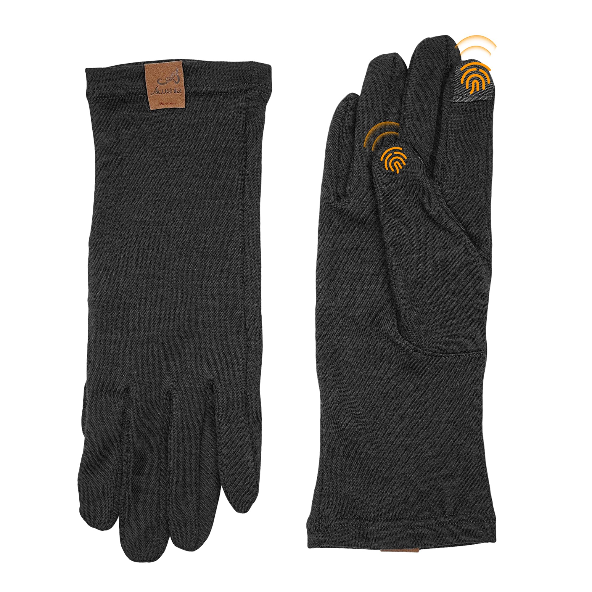 ACUSHLA 100% Merino Wool Glove Liner -Touchscreen Lightweight Base Layer Ski Liner Glove for Men & Women