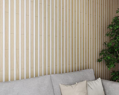 Vista 32 de Wood slat wall panel, art 3d wall panels wood, wood wall panels for interior wall decor, wall decor living room modern minimalist, wood slat wall