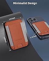Vista 8 de HiWe for MagSafe Wallet, Strongest Magnetic Wallet for iPhone 17/16/15/14/13/12 Series, 7 Cards Holder, Leather Minimalist Slim RFID, 1 Slot, Brown
