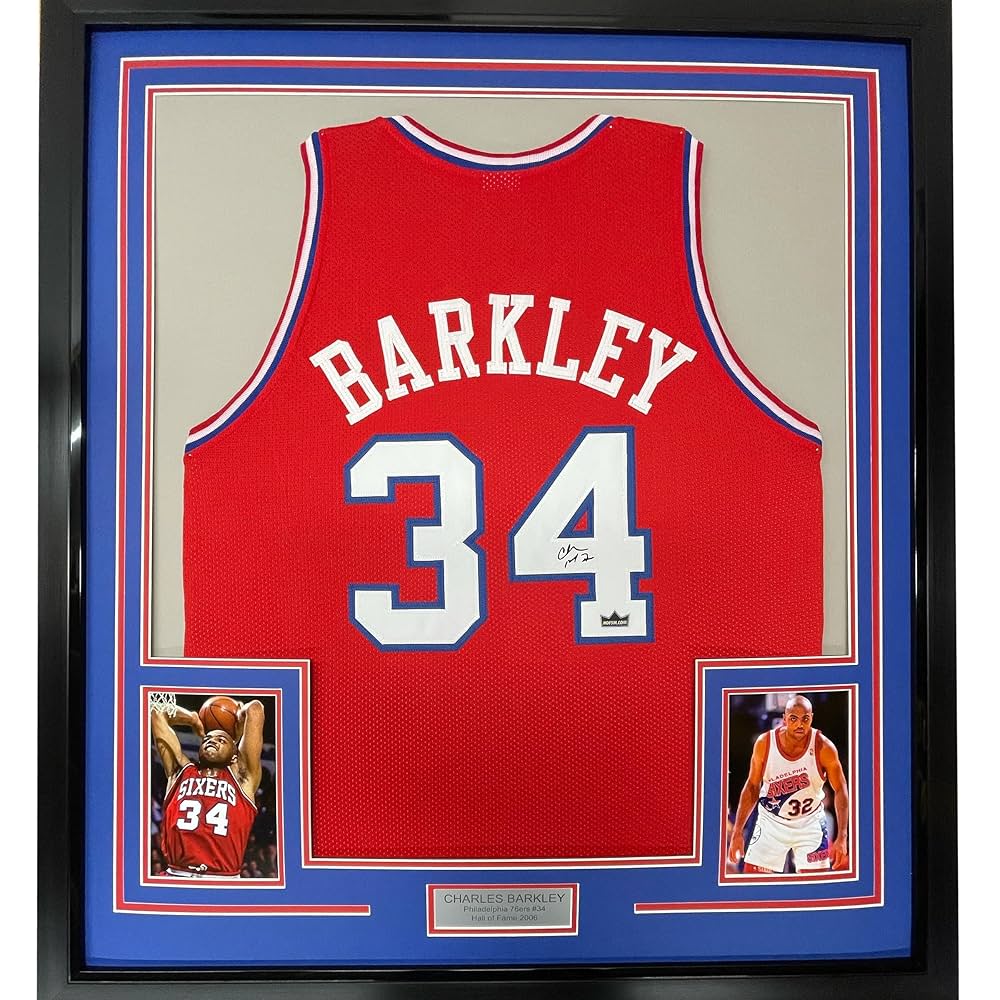 Framed Facsimile Autographed Charles Barkley 35x39