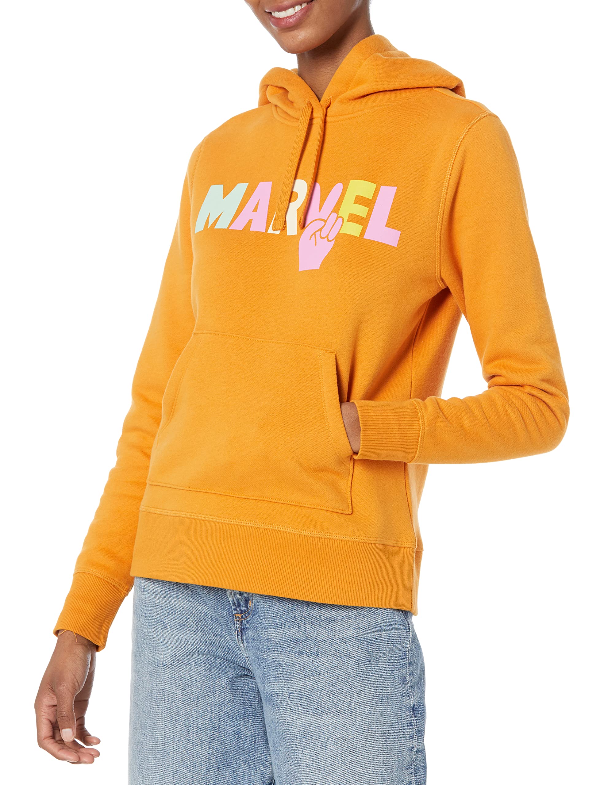 Amazon Essentials Disney | Marvel | Star Wars | Princess Damen Fleece-Kapuzenpulli (in Übergröße erhältlich), Marvel Peace, XXL
