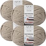 #6 Super Bulky Blanket Yarn for Crocheting - 4 Skeins(Each 10.5oz/300g, 220yds/201m), Chunky Chenille Thick Plush Big Soft Yarn for Crocheting Knitting Blankets, Khaki