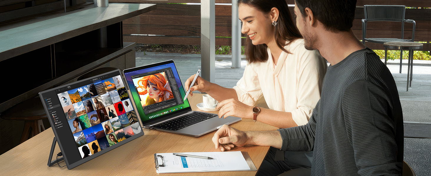 UPERFECT Draagbare Monitor 15,6 125% sRGB FHD HDR Ontwerp met
