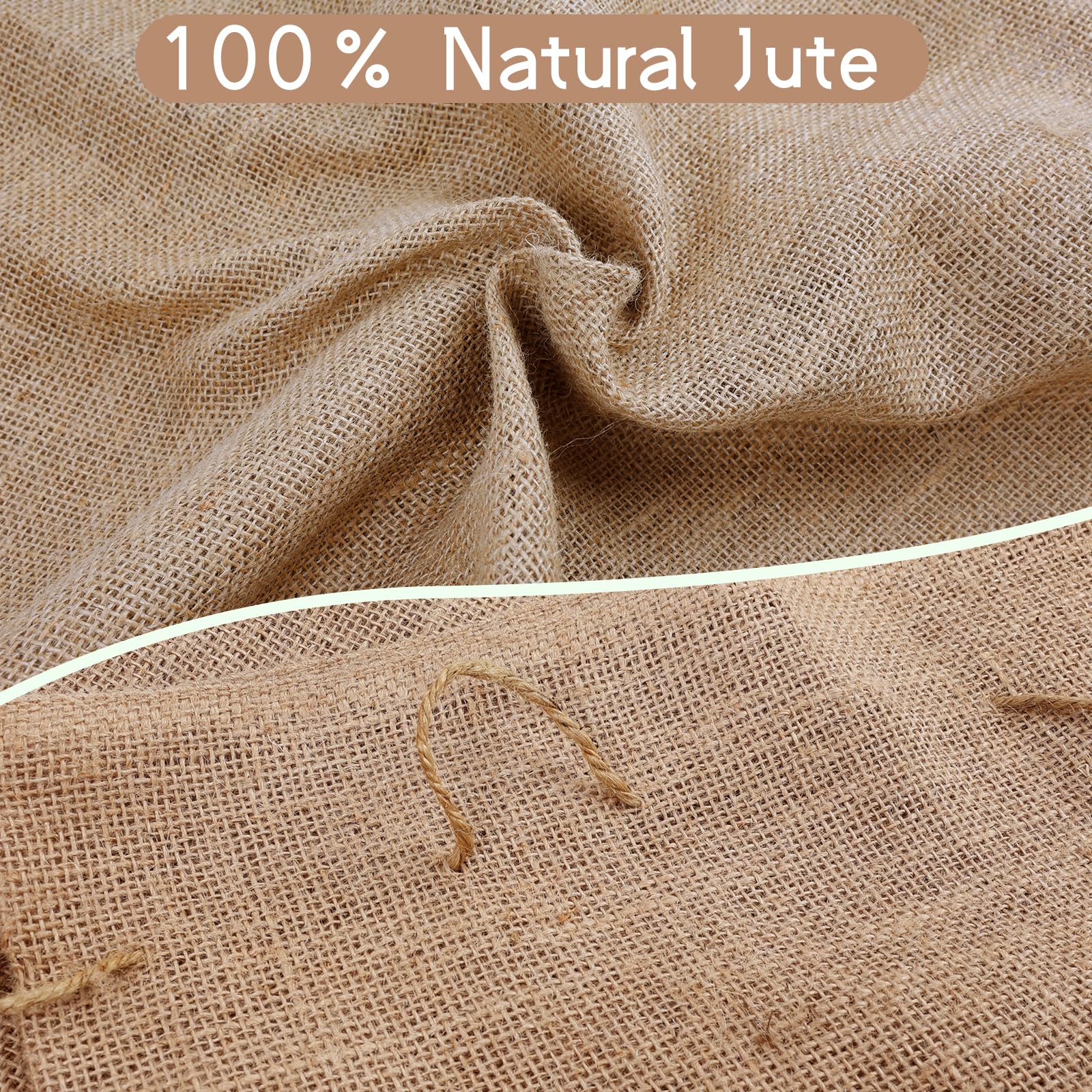Kmise Lot de 6 grands sacs à pommes de terre en toile de jute naturelle 121,9 x 63,5 cm