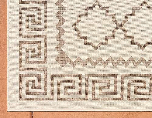 Vista 37 de Unique Loom Alfombra Colección enrejado Marroquí Celosía Transicional Interior y Exterior, Polipropileno Gris/Plateado