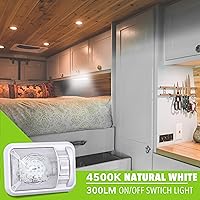 Vista 6 de Leisure LED Paquete de 5 luces LED de 12 V para techo de caravana, iluminación interior para remolque, cámper con interruptor, cúpula individual
