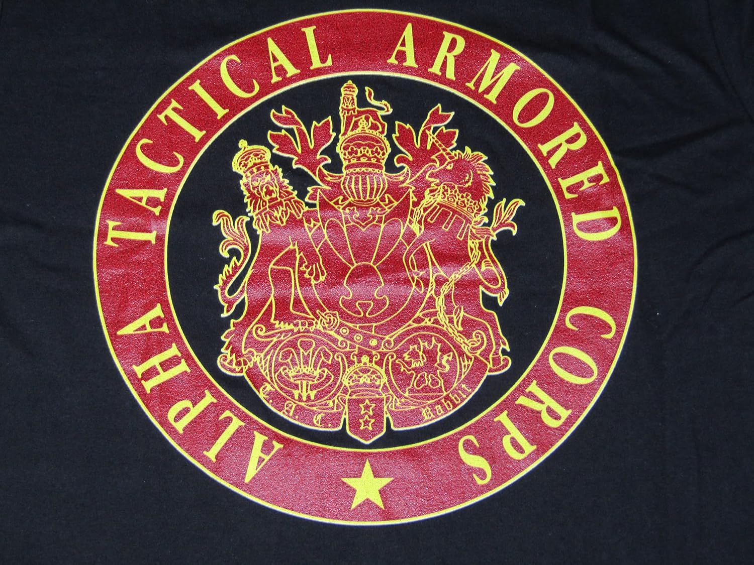 Robotech Alpha Tactical Armored Corps Seal Men's Black T-shirt-Small