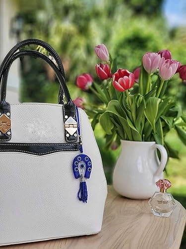 Miniatura 5 de Bravo Team Lucky Blue Horseshoe & Evil Eye - Adorno colgante con borla de cuentas, signo de protección, bendición y fuerza, artículos decorativos