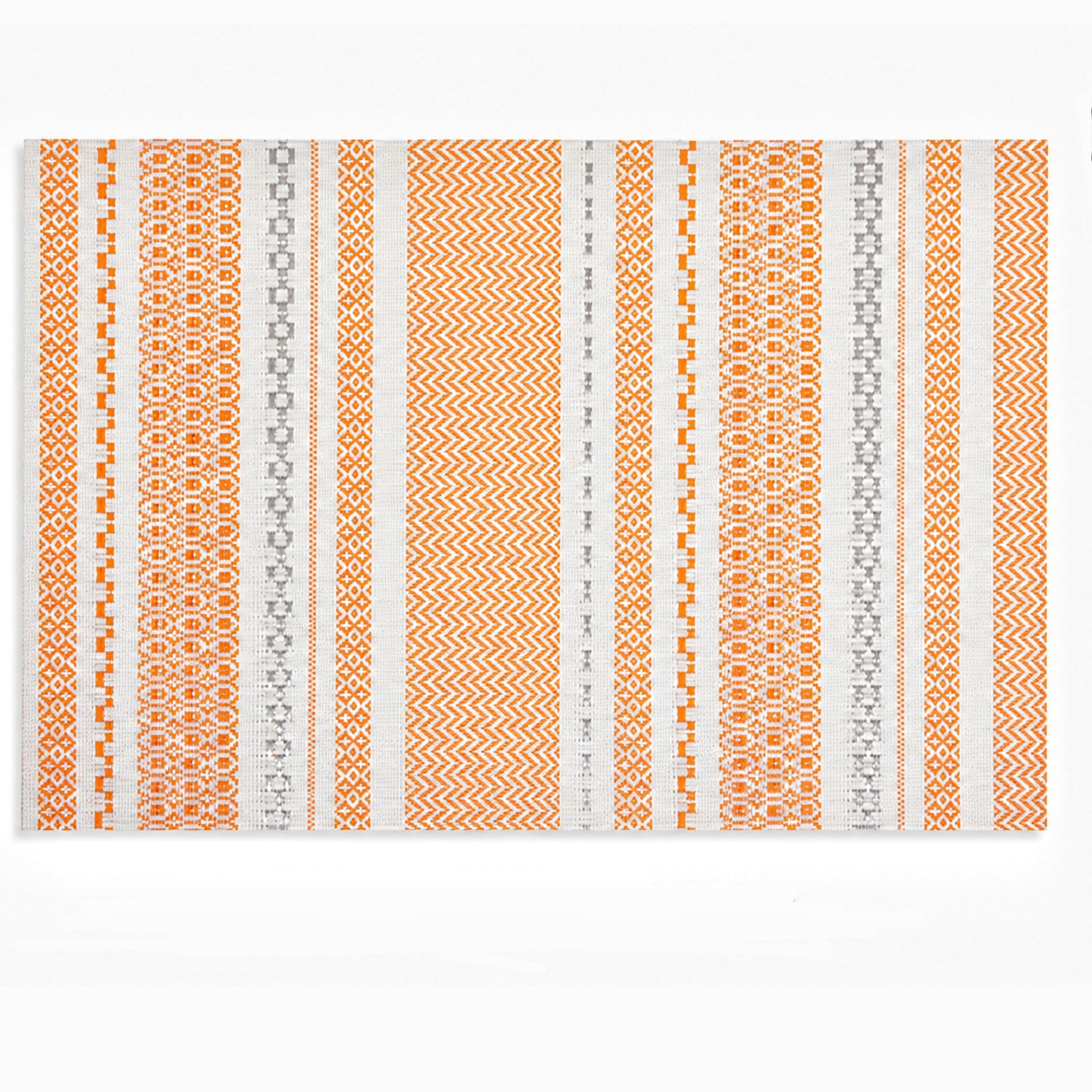 FAVE Set of 6 Placemats Washable, Woven PVC Placemats, Orange, 12×18 inch