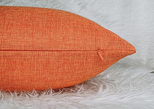 Miniatura 5 de Aiking Home - Funda de almohada tejida de lino sintético, tamaño 14 x 26 pulgadas, color naranja