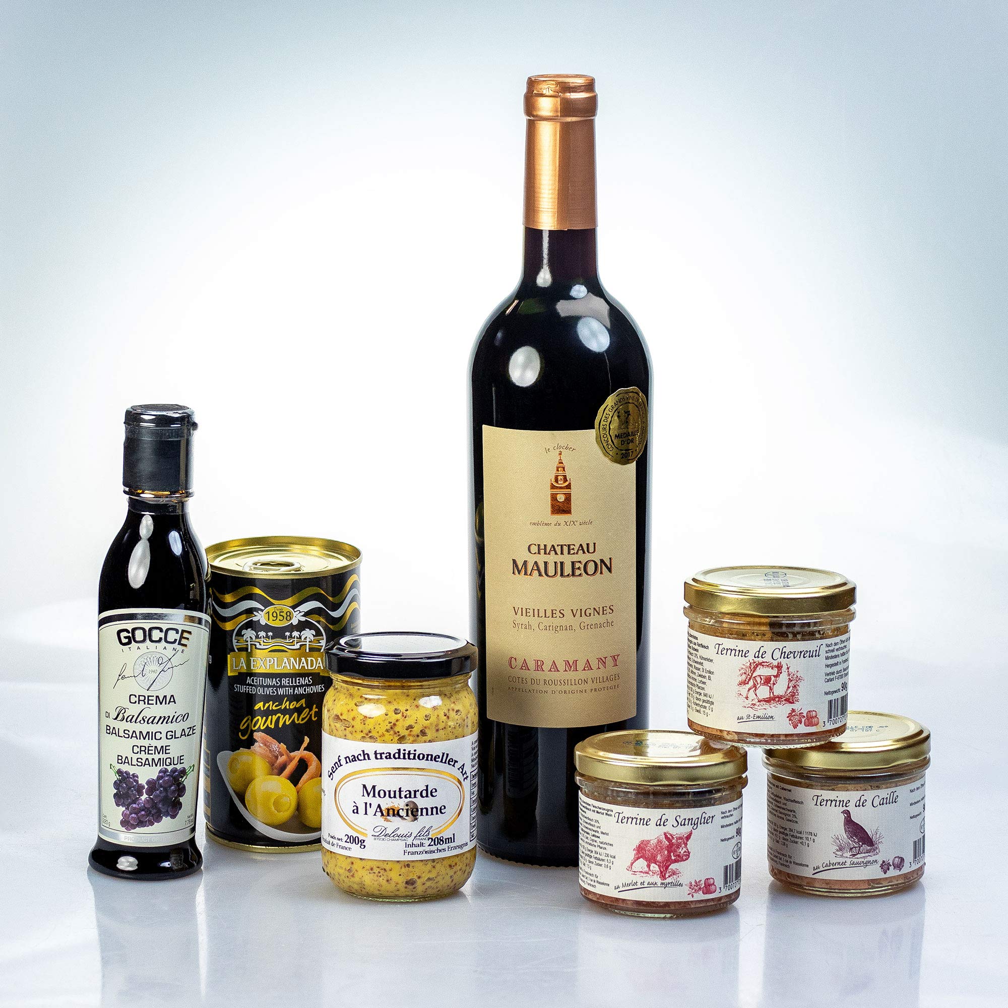 MonsterCadeaux Coffret Cadeau Gourmand de 7 Pièces, Épicerie Fine, Design de Coffre au Trésor