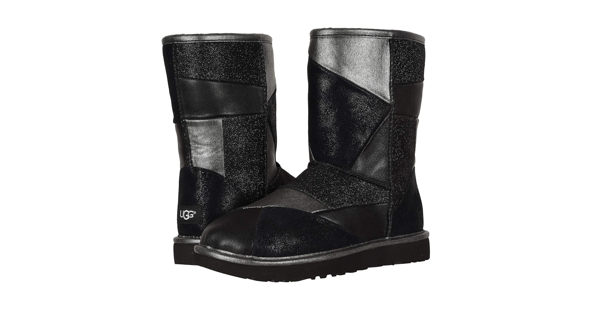 UGG ブラックレザーシューズ ファー付き size:29 (eu43) UGG WOMEN FUNKARRA ZIP ZIPPER BLACK SUEDE CUFF MINI BOOTS