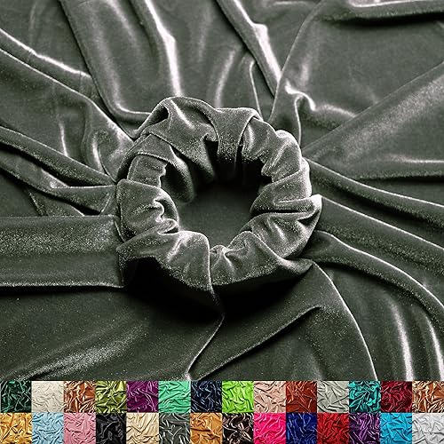 The Yard - Tela de terciopelo elástico de tela de hielo, 60 pulgadas de ancho, tela elástica suave para coser ropa, disfraces, manualidades, 90%