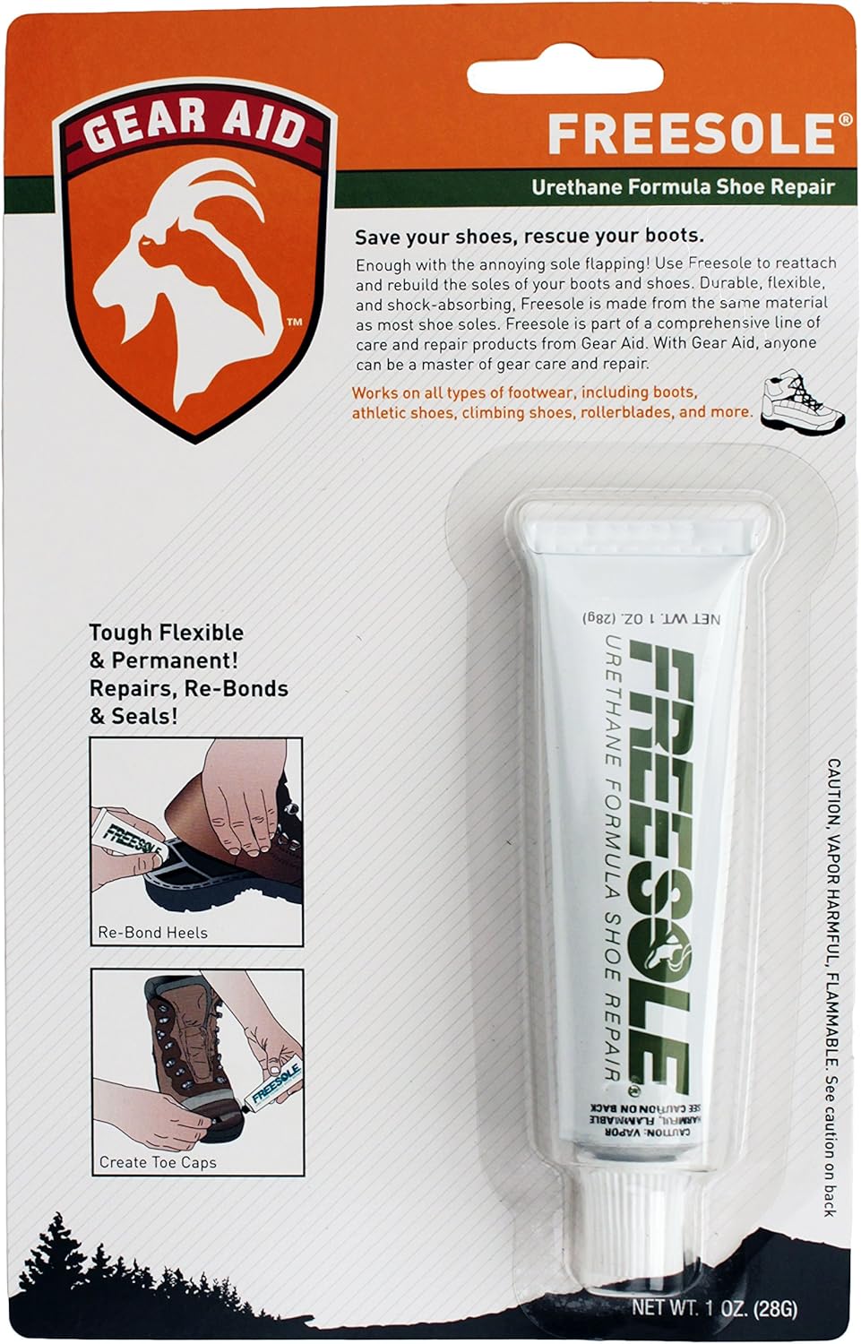 Gear Aid Aquaseal SR Shoe and Boot Repair Adhesive, Clear