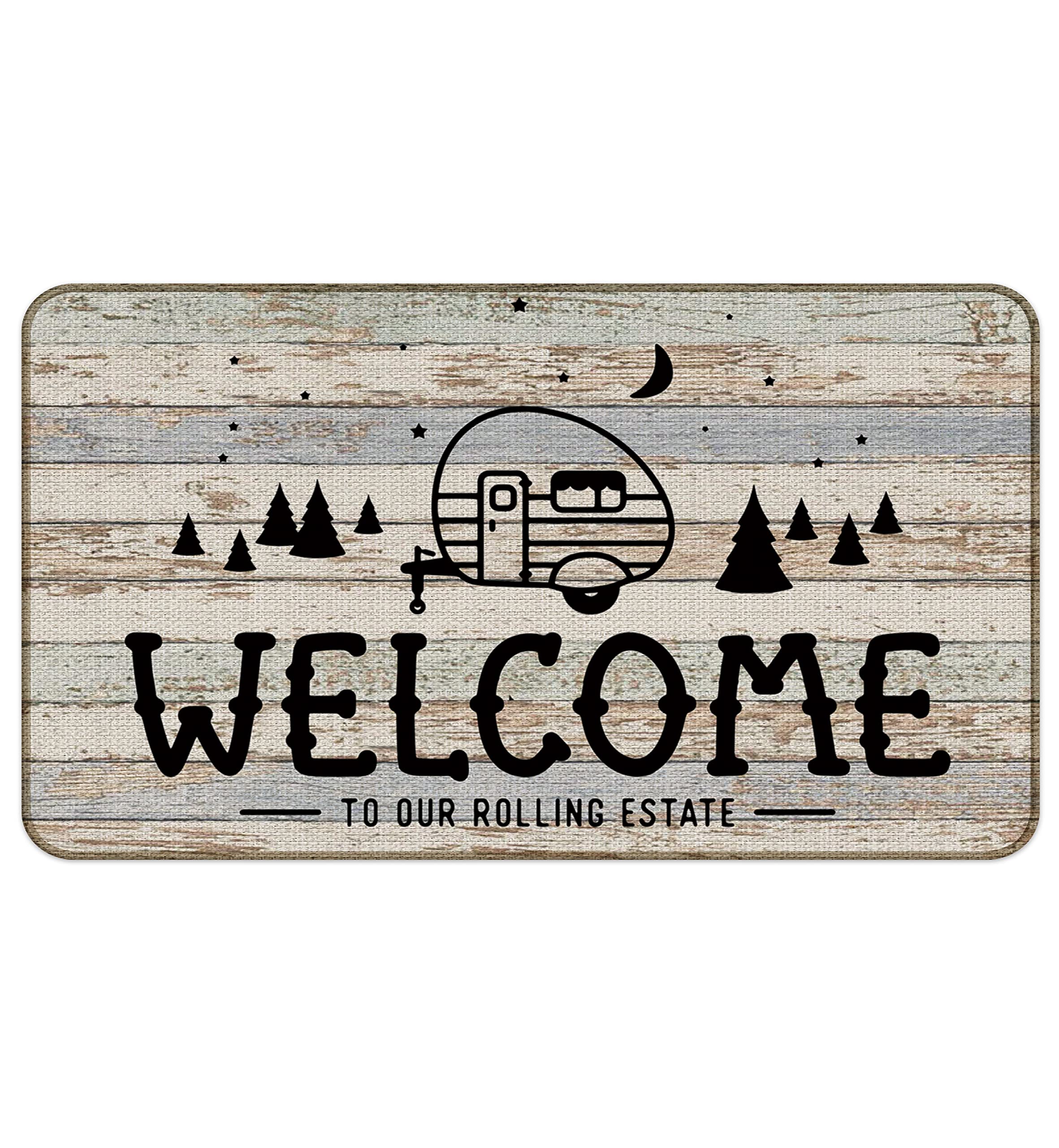 M-Qizi Camper Welcome Mat - 30 X 17 Inch RV Rug, Perfect for Camping and Decorating Inside Your RV