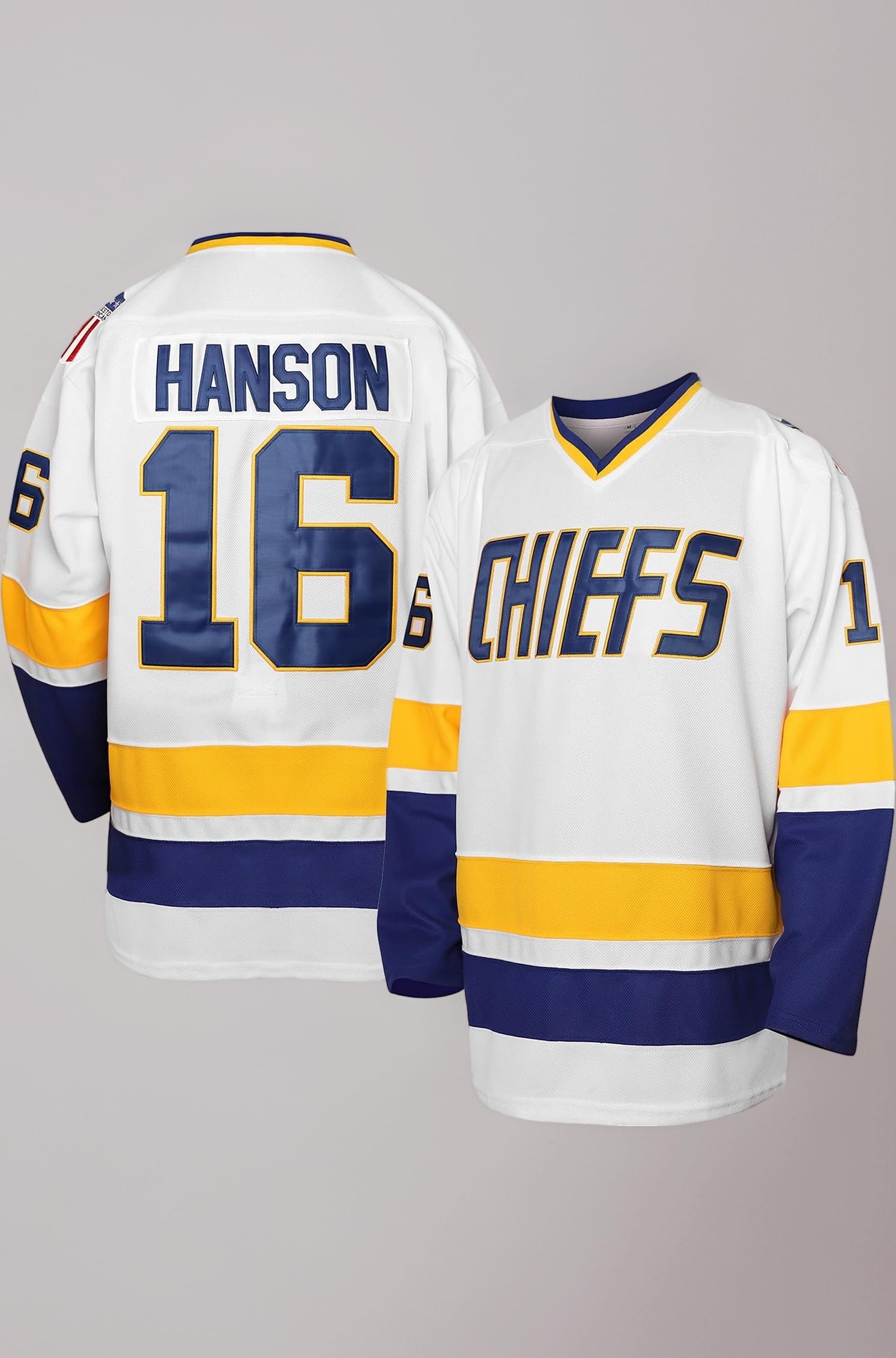 Hanson Brothers Jersey, Charlestown Chiefs 16,17,18 Slap Shot Ice Hockey Movie Jersey