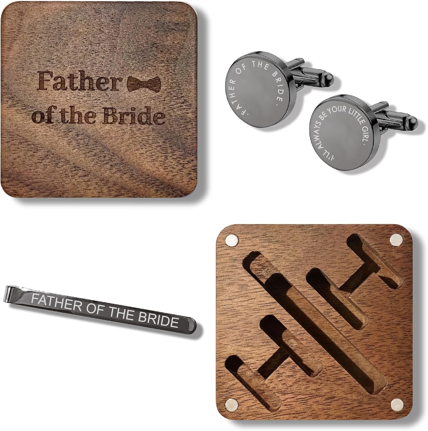 Mens Cufflinks and Tie Clip - Gifts for Husband from Wife - Anniversary, Birthday Gifts for Husband