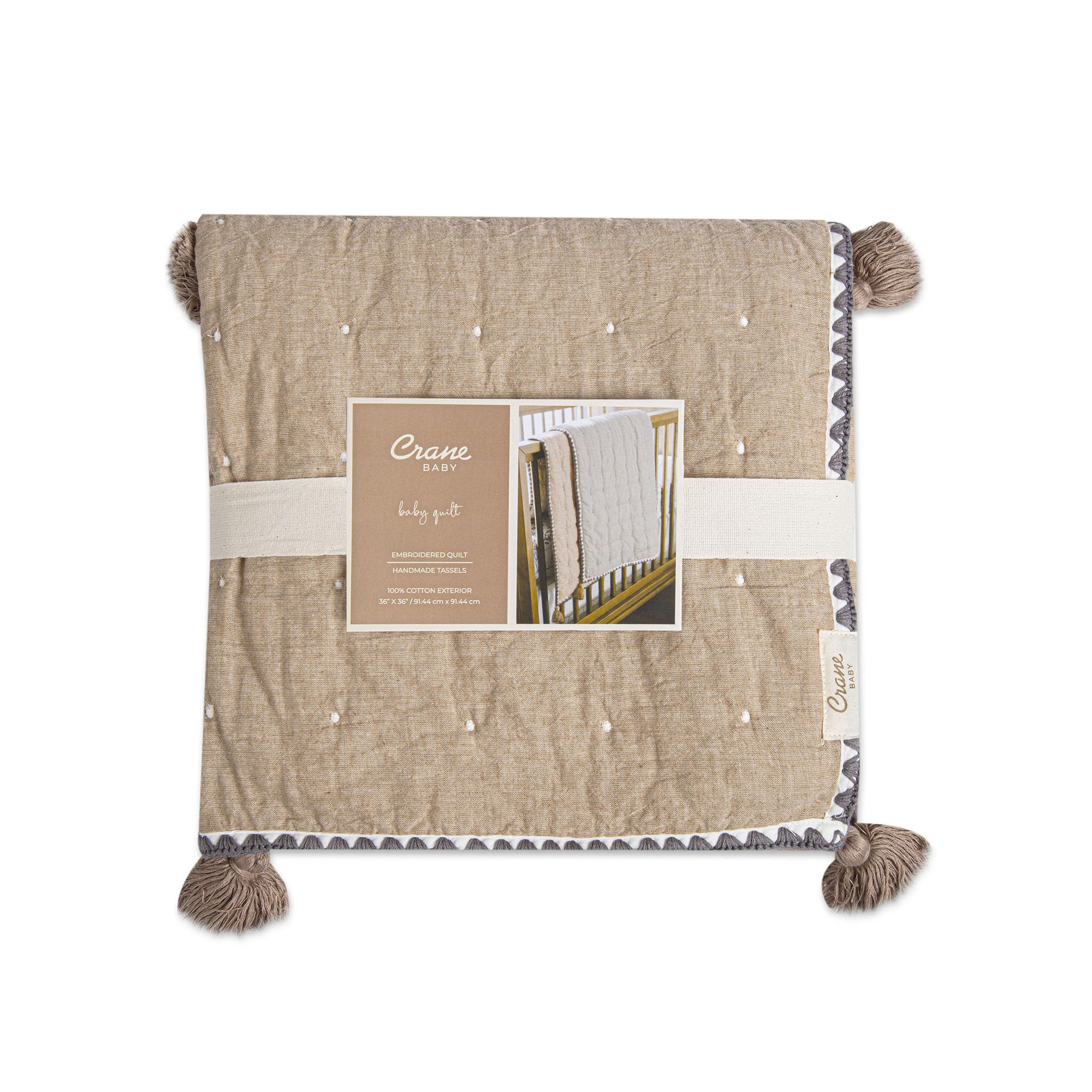 Crane Baby Muslin Jacquard Blanket for Newborn 0-18 M+ (Size 100 cm X 76 cm) - Copper Moon Phase 2
