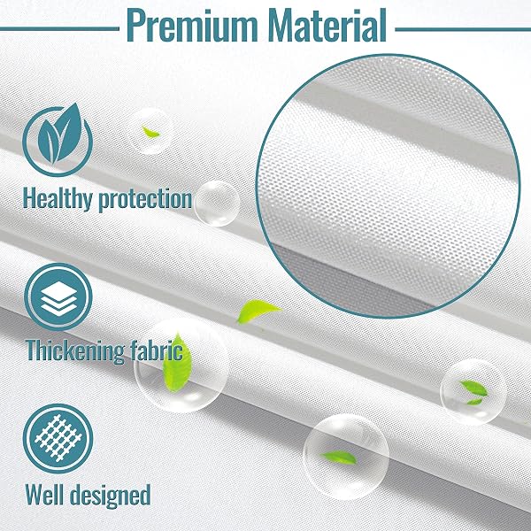 Snap in Shower Curtain Liner Replacement Shower Curtain Liner Removable Liner (1 Pack, 70" W x 54" H-White) - 4