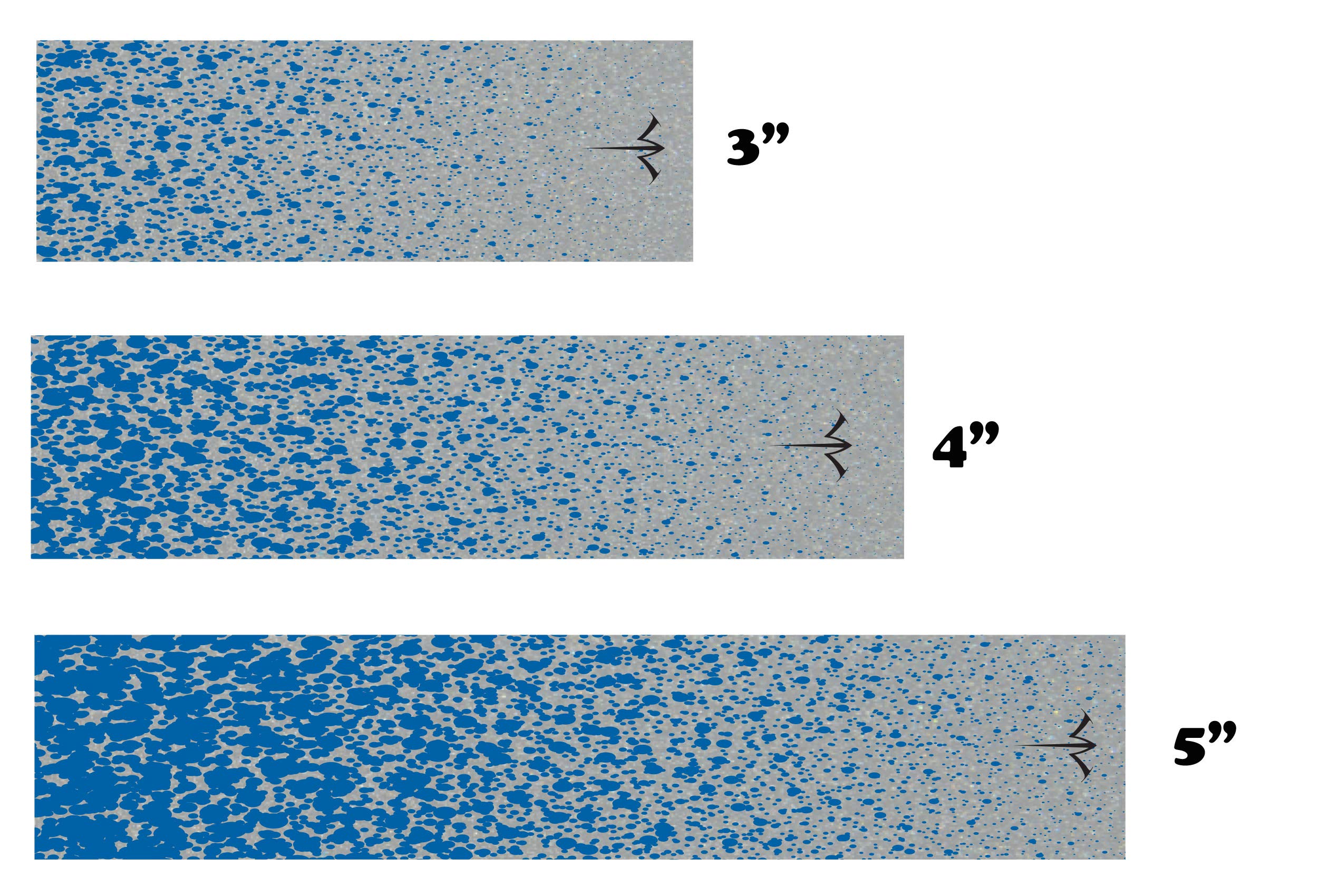 White Water Archery Blue Spray Paint Spatter Reflective Arrow Wraps 15 Pc Pack Choose Length Width (5, 1)