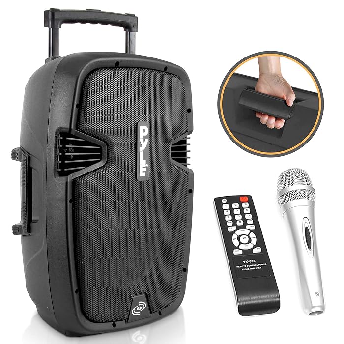 Party Bluetooth Speaker Pyle Portable Bluetooth PA Speaker System ...