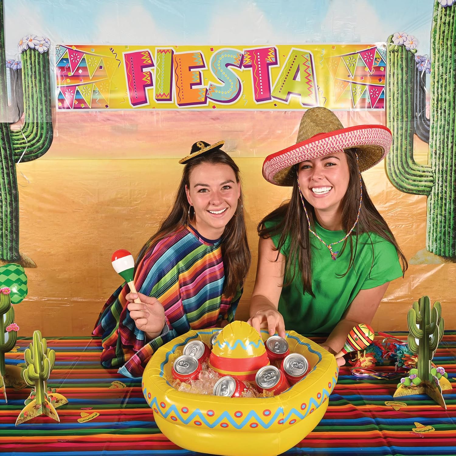 Beistle Inflatable Sombrero Drink Cooler, 12' x 18', Holds Approx. 10 Cans - Inflatable Cooler for Parties, Drink Containers for Cinco De Mayo Fiesta