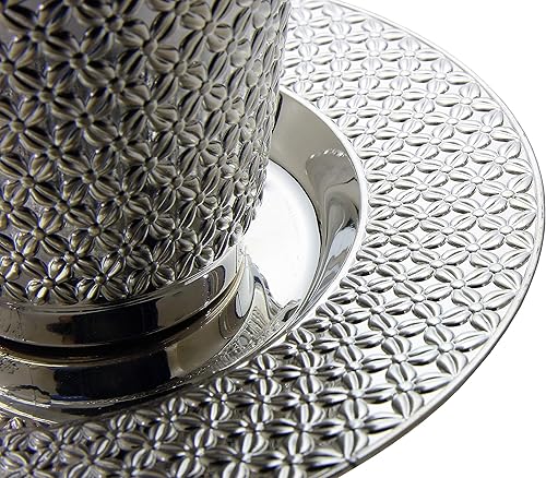 Miniatura 7 de Exquisite Juego de taza y platillo de plástico desechable de 5.5 onzas para niños, taza y platillo Tatz Silver para Pascua, Shabat, boda, británico