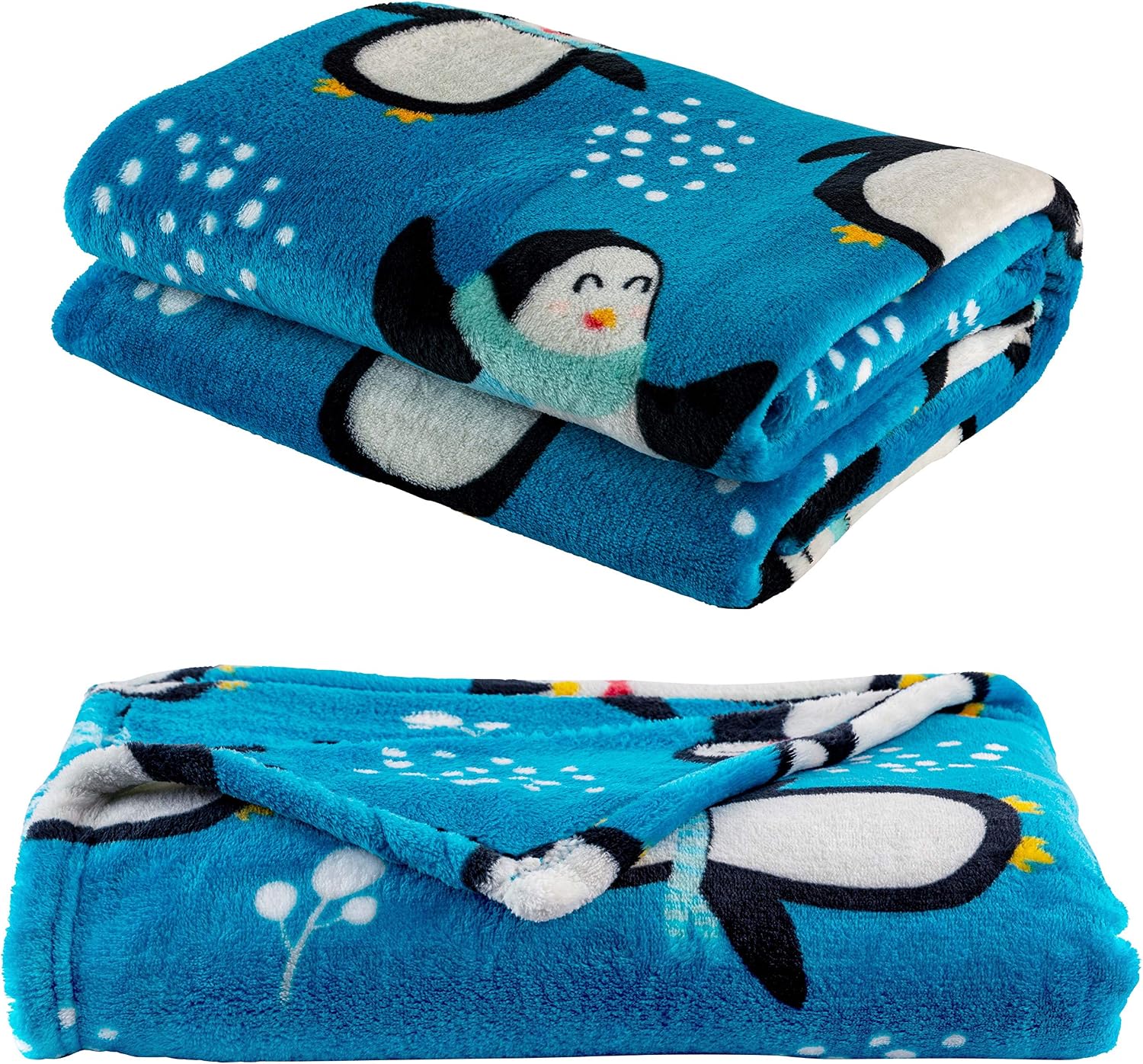 Penguin Throw Blanket, Adorable Super-Soft Extra-Large Fluffy Penguins Blanket for Adults, Kids, Girls, and Boys, Penguin Fleece Blanket (50in x 60in) Warm Cozy and Fuzzy Throw for Bed Couch and Sofa