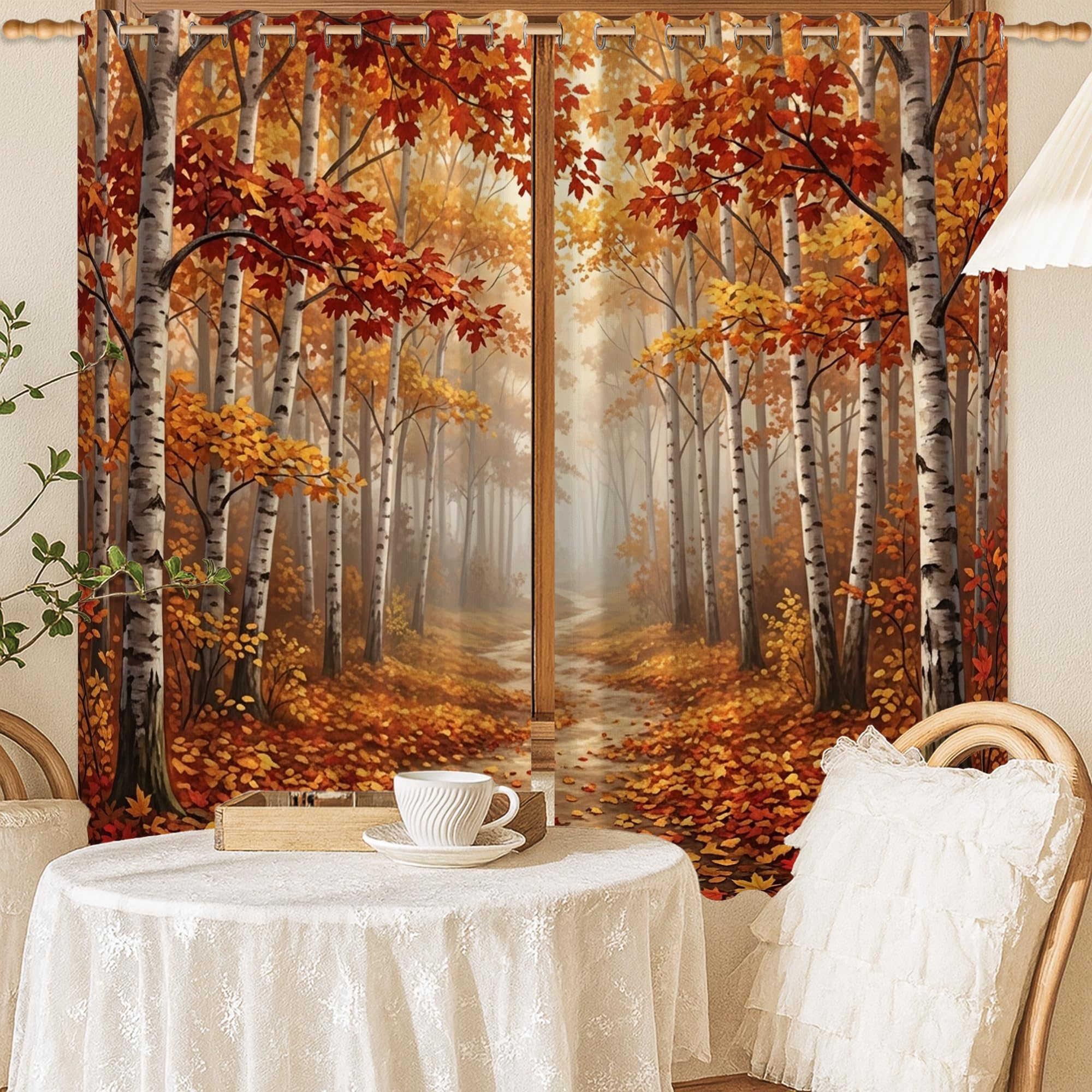 Rideaux occultants orange décoration fenêtre chambre enfant et bureau 132x137
