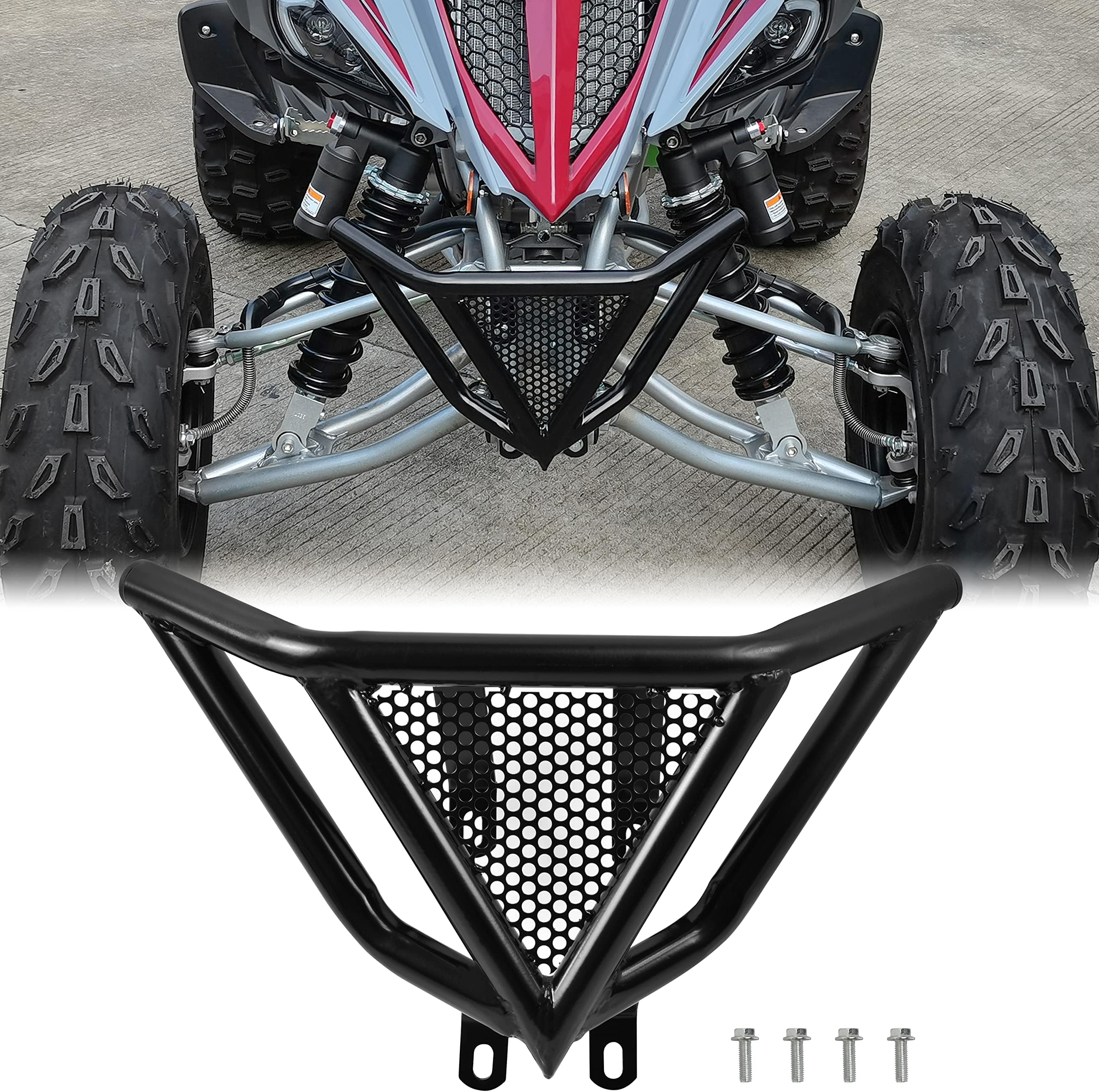 SAUTVS Front Bumper Guards for Yamaha Raptor 700 700R, Front Profile Bumper Guard Protector for Yamaha Raptor YFM 700 / 700R 2006-2023 Accessories
