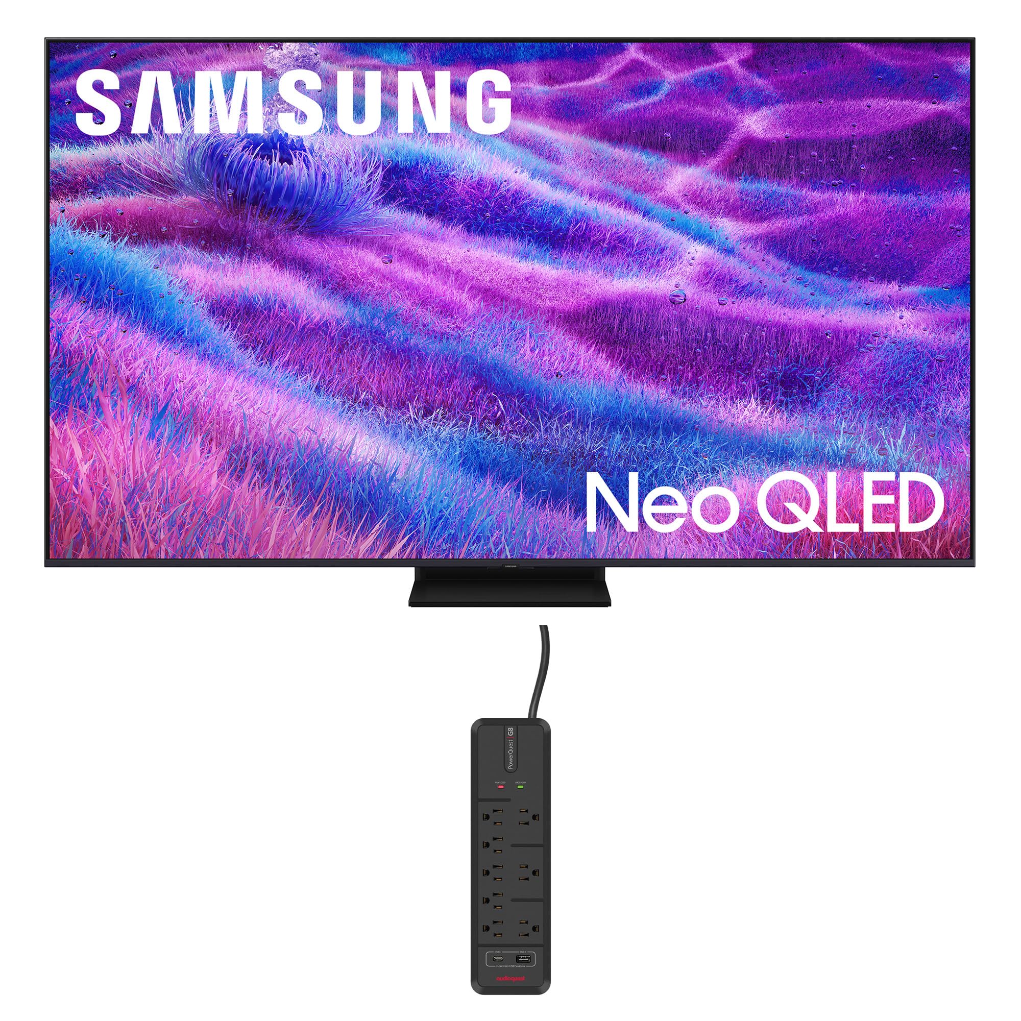 Samsung QN55QN80FAFXZA 55 Inch Neo QLED QN80F Series Supreme UHD 4K TV with an AudioQuest G8 8-Outlet USB-A/USB-C AC Power Surge Protector (2025)