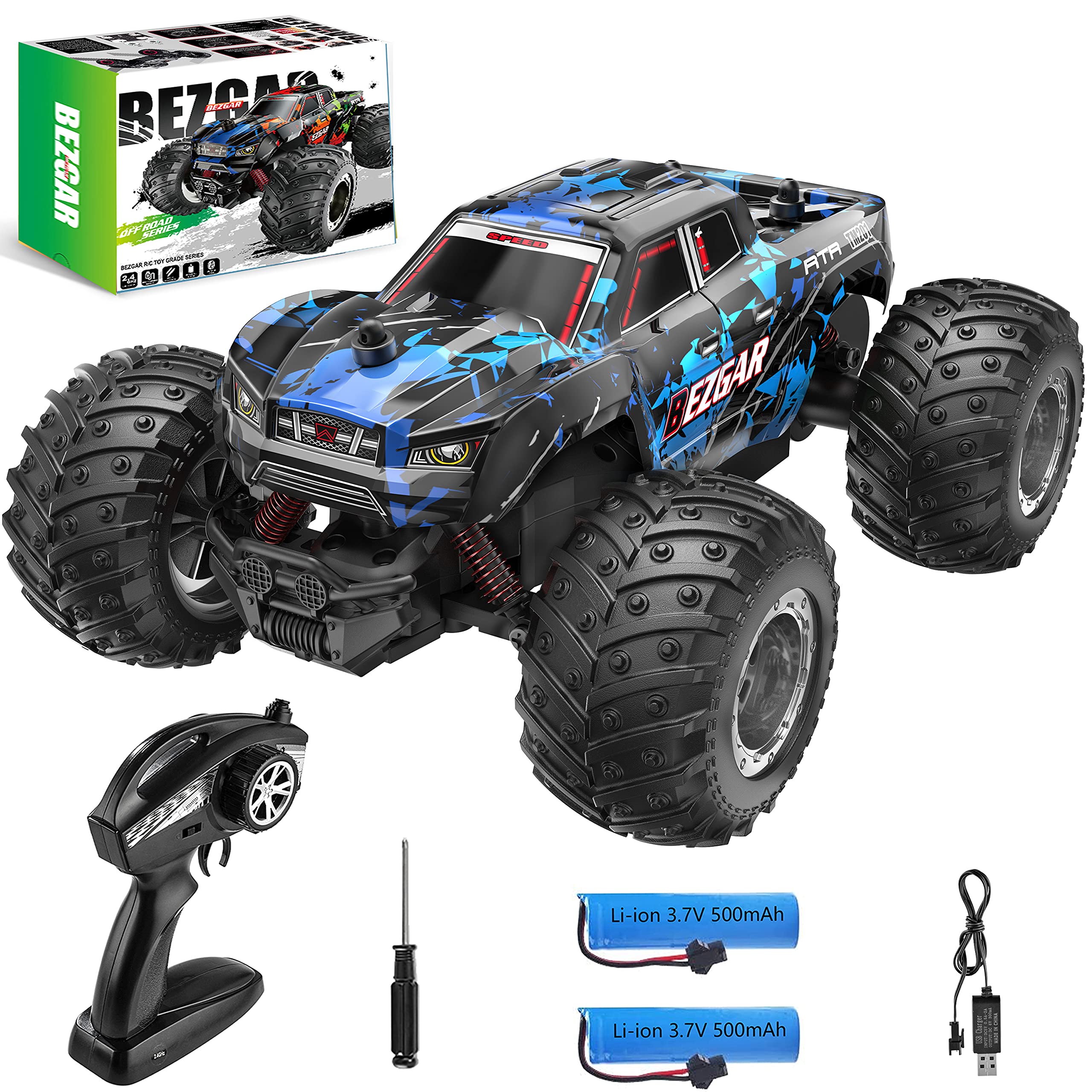 Buy BEZGAR TM201 Remote Control Cars 120 Scale RC Car, 2WD 15KM/H AllTerrains Off Road
