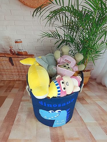 Miniatura 3 de Cesta grande para ropa sucia, cestas de almacenamiento de lona para el cuarto del bebé para niños y niñas, caja de juguetes, cestas de regalo para