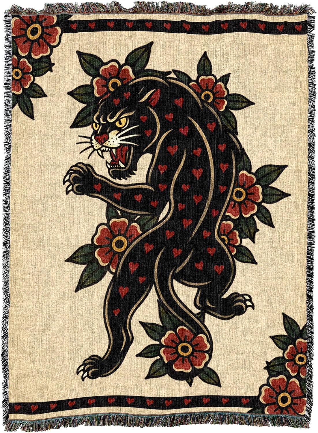 Pure Country Weavers Heart Breaker - Tattoo Design - Tapestry Throw Blanket Woven from Cotton - Made in The USA (60x80)