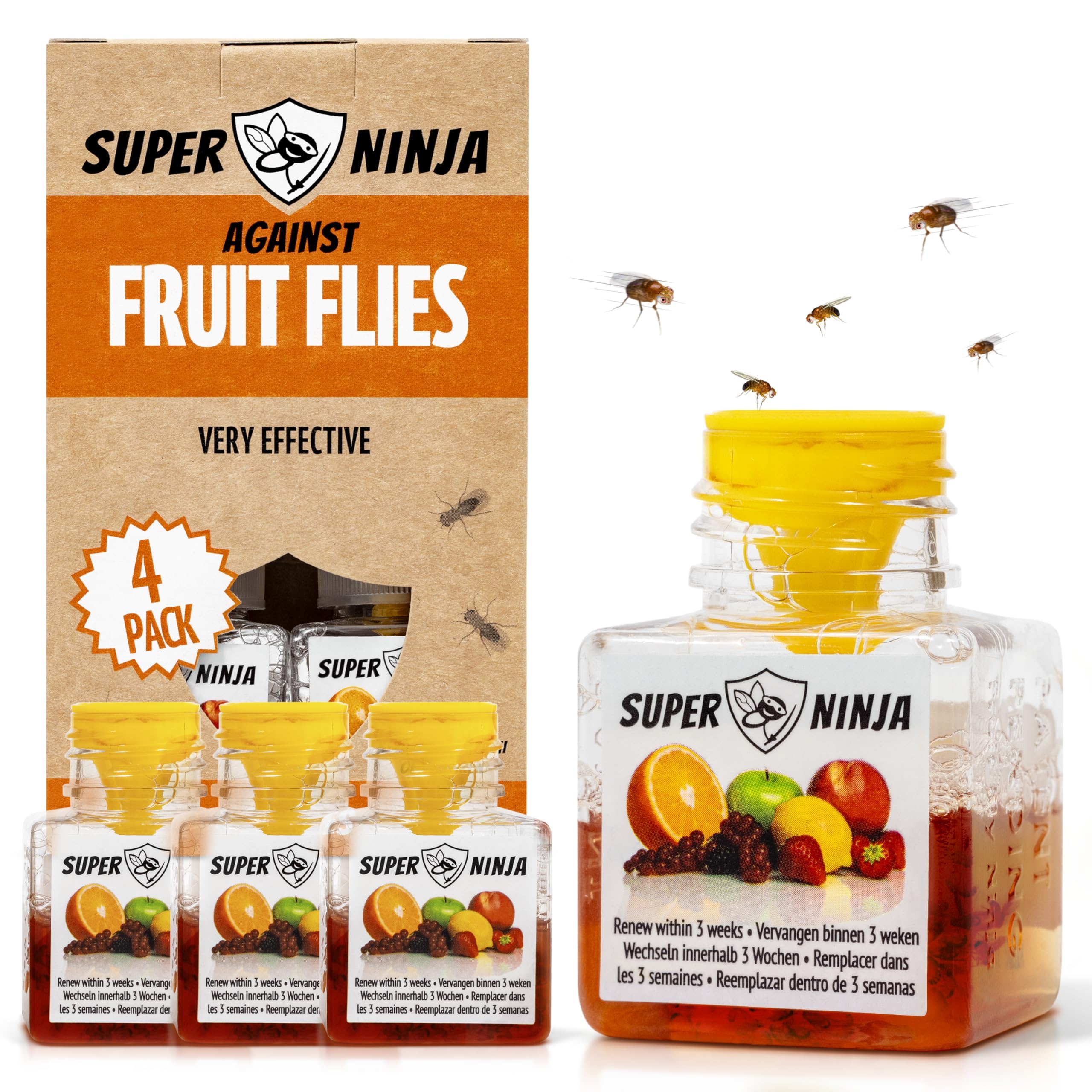 Amazon.com : Super Ninja Fruit Fly Traps for Indoors - 4 Pack