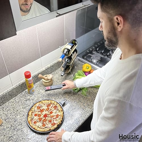 Miniatura 6 de Housic Sartén premium para pizza y tortilla, utensilios de cocina versátiles con mango desmontable, ideal para estufa, horno e inducción, sartén