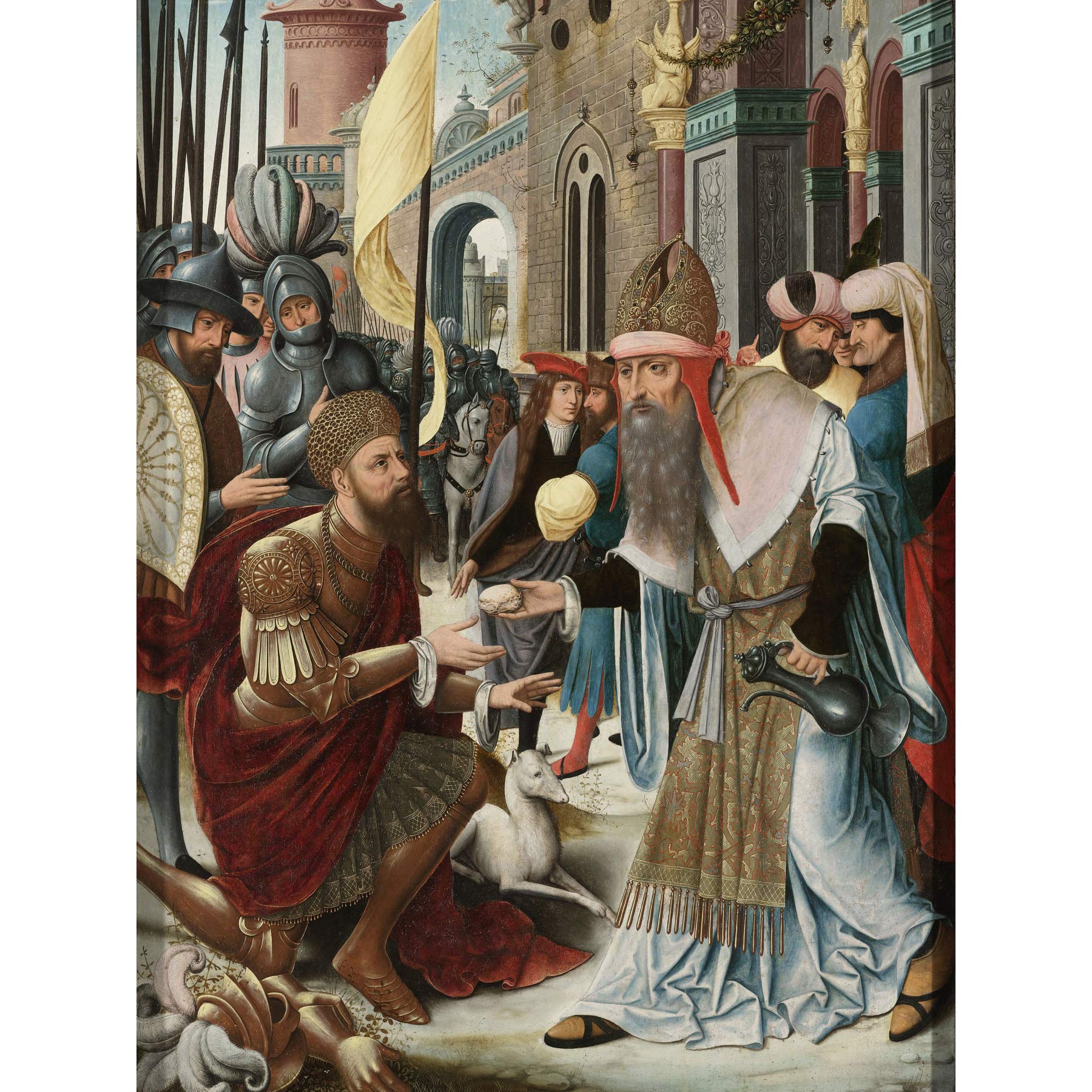 Artery8 Meeting Of Abraham And Melchizedek Premium Wall Art Canvas Print 18X24 Inch