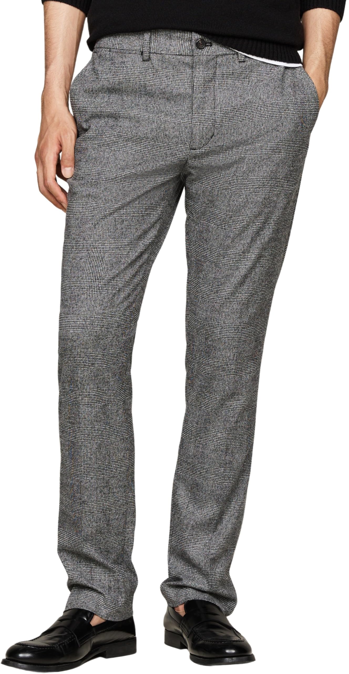 Tommy Hilfiger Men’s Denton Brushed Check Suit Trousers, Grey (Turbine Grey), 34W/28L