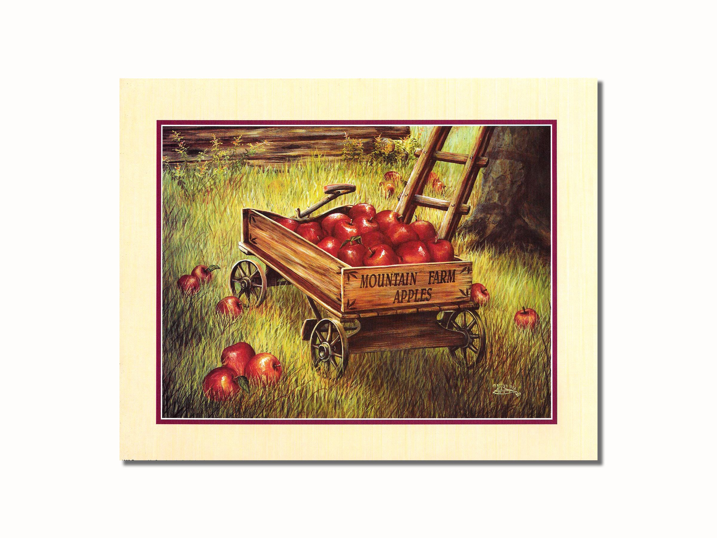 Amazon.com: Mountain Farm Apples Wagon at Harvest Wall Picture