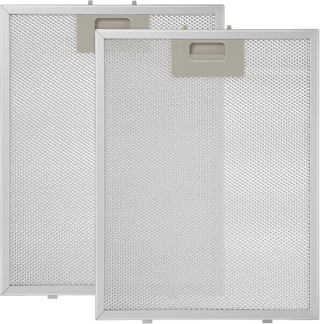 DOITOOL Range Hood Filter 2 Pack Aluminum Mesh Grease Filter Replacement for Kitchen Vent Hood Washable and Reusable Vent 10.2 X 12.9 X 0.35 Inches