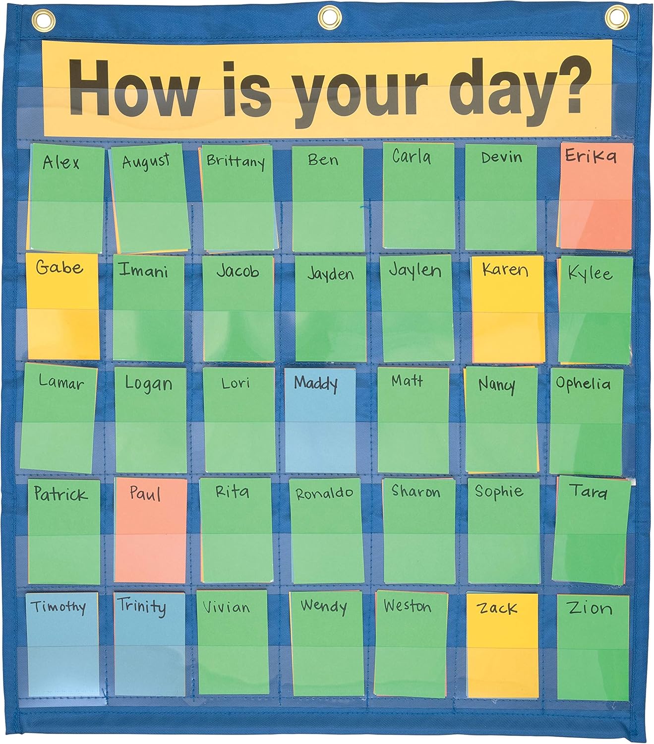 Pacon Behavioral Pocket Chart, Blue, 18-1/2" x 21", 1 Chart