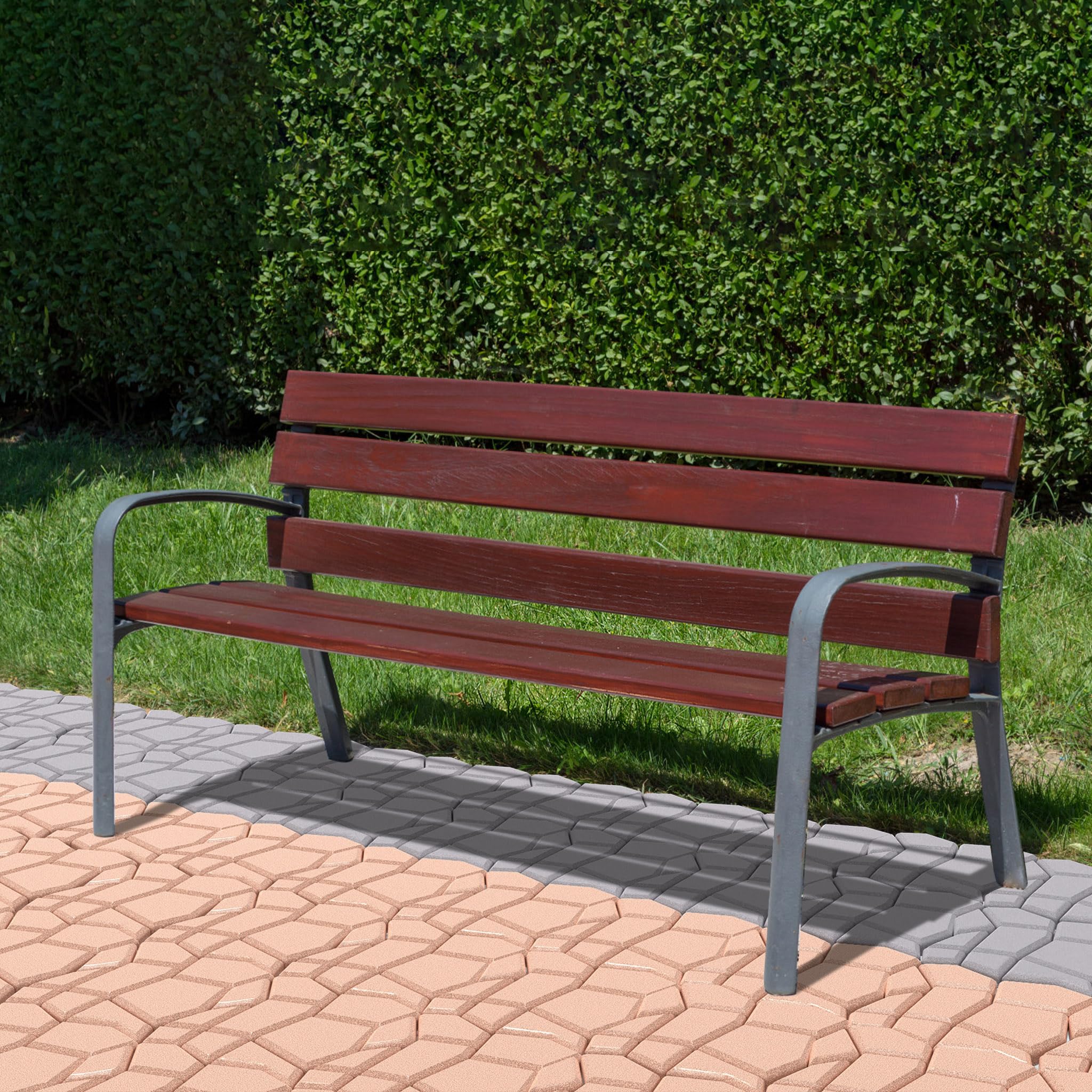 Aufun 2 moldes para pavimento DIY con 9 cámaras, formas de hormigón, 43 x 43 x 4 cm, plantillas para jardín, pavimentos, piedras para jardín, placas de terraza, molde de hormigón, negro, Tye A
