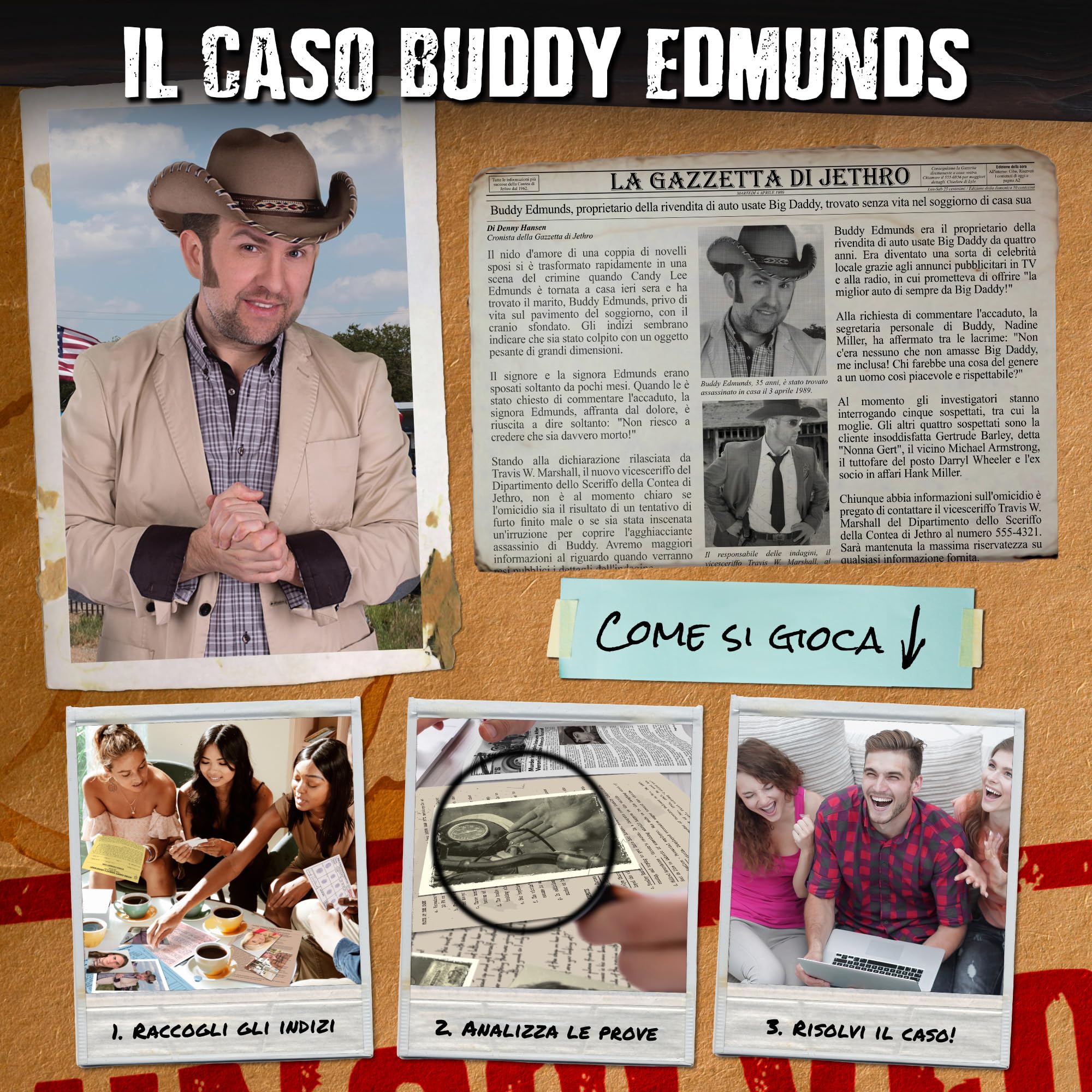UNSOLVED CASE FILES: Un gioco per indagare su misteriosi casi irrisolti: Chi ha ucciso Buddy Edmunds? Riuscirai a risolvere questo caso?