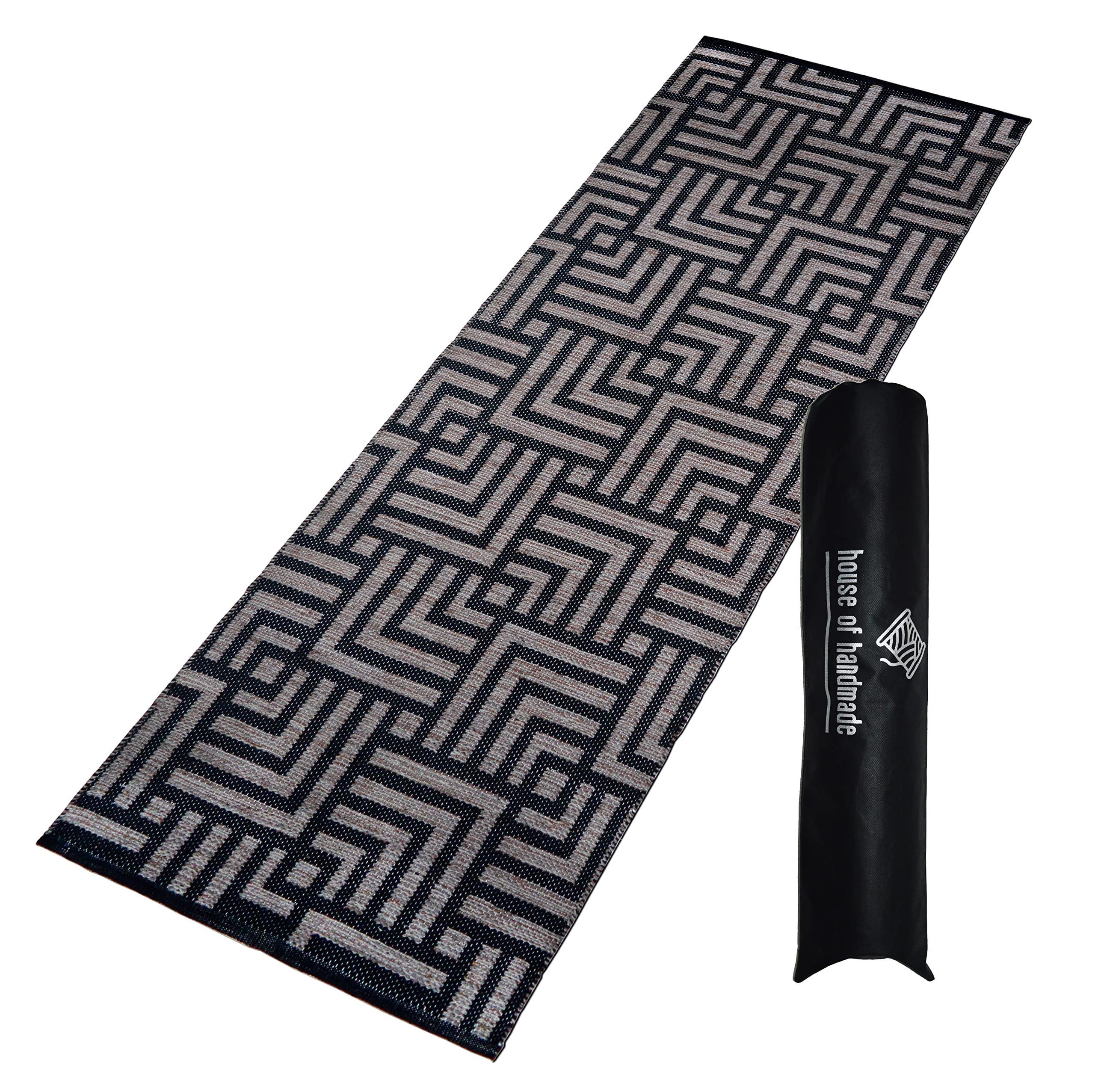 House of Handmade™ - Premium Yoga Mat for Women and Men, 2 * 6 feet, 8mm Thick, Strong Anti-Slip Backing, With Carry Bag & Strap, Organic Cotton, BLUE Melange (B09K366T38) Amazon Price History, Amazon Price Tracker