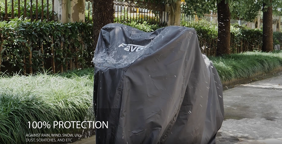 Heavy Duty Motorcycle Cover With Cotton Lining - Water Repellent, UV Protection, Lock Hole (Fits Up To 108") - View #5