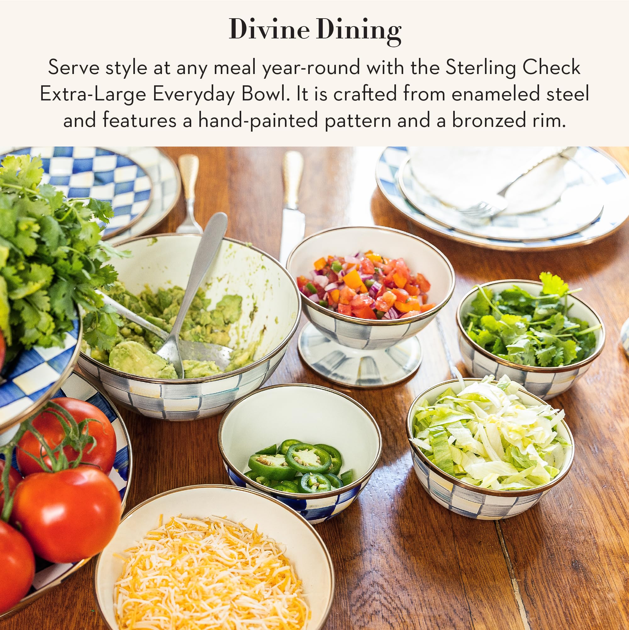 Amazon.com: MACKENZIE-CHILDS Enamel Everyday Bowl, Serving Bowl