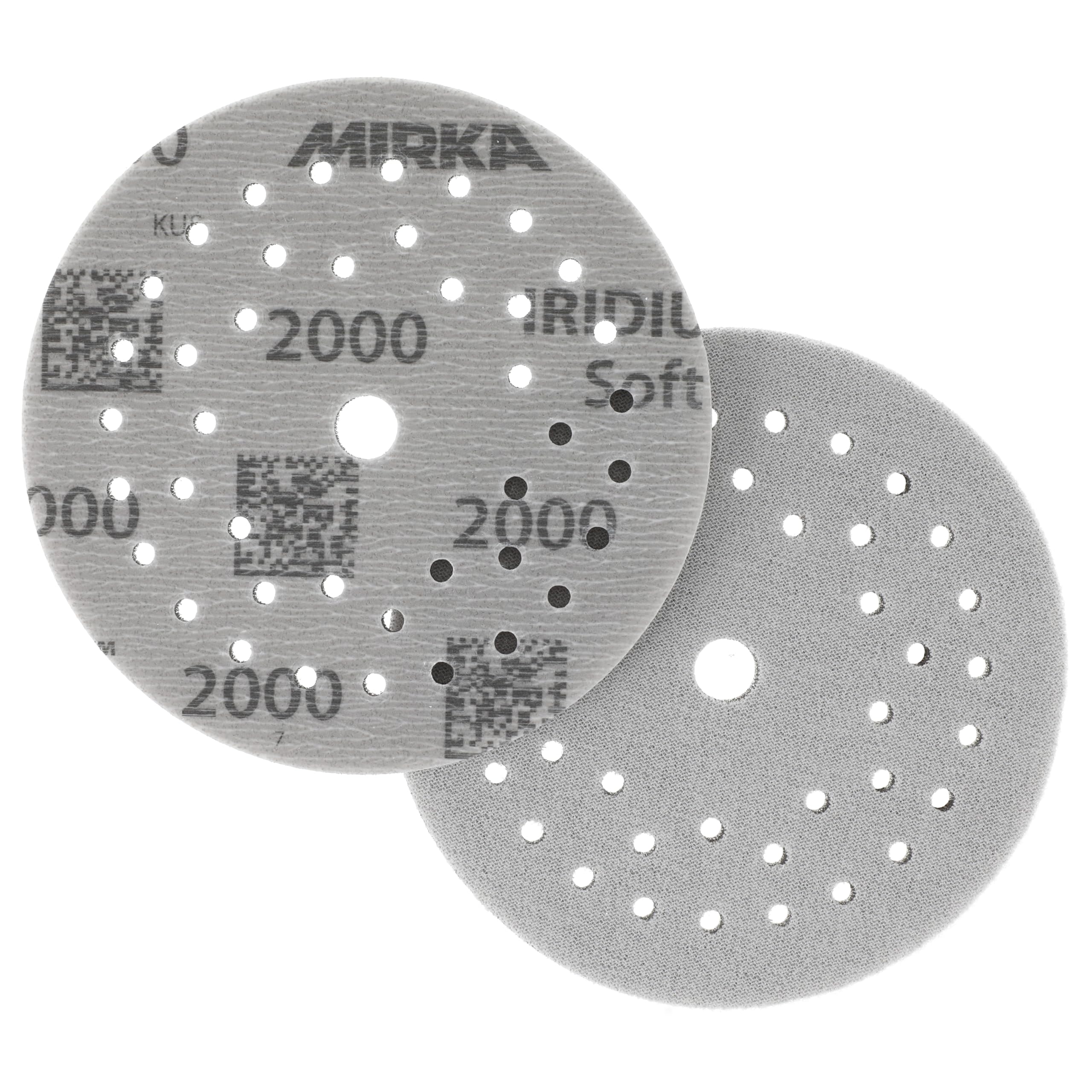Mirka Dischi abrasivi Iridium Soft Ø 125 mm/grana P2000 / a strappo Multifit / 20 pezzi/abrasivo a base di schiuma per levigatura a secco di precisione, levigatura di vernici trasparenti, finitura
